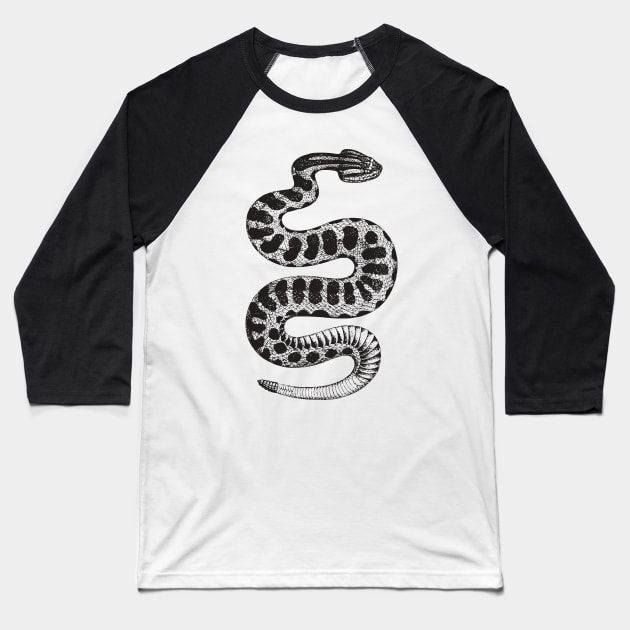 Vintage Rattlesnake Baseball T-Shirt by Beltschazar